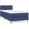 Image de vidaXL Lit boxspring avec matelas bleu 80x200 cm Tissu