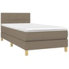 Image de vidaXL Lit boxspring avec matelas Taupe 90x190 cm Tissu