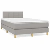 Image de vidaXL Lit boxspring avec matelas gris clair 120x200 cm Tissu
