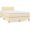 Image de vidaXL Lit Boxspring avec matelas Crème 120x200 cm Tissu