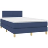 Image de vidaXL Lit boxspring avec matelas bleu 120x200 cm Tissu