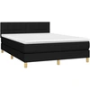 Image de vidaXL Lit boxspring avec matelas noir 140x200 cm Tissu