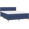 Image de vidaXL Lit boxspring avec matelas bleu 140x200 cm Tissu