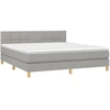 Image de vidaXL Lit boxspring avec matelas gris clair 180x200 cm Tissu