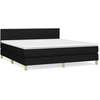 Image de vidaXL Lit boxspring avec matelas noir 180x200 cm Tissu