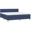 Image de vidaXL Lit boxspring avec matelas bleu 180x200 cm Tissu