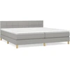 Image de vidaXL Lit boxspring avec matelas gris clair 200x200 cm Tissu