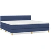 Image de vidaXL Lit boxspring avec matelas bleu 200x200 cm Tissu