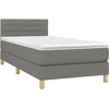 Image de vidaXL Lit boxspring avec matelas gris foncé 90x200 cm Tissu