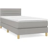 Image de vidaXL Lit boxspring avec matelas gris clair 100x200 cm Tissu
