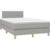 Image de vidaXL Lit boxspring avec matelas gris clair 120x200 cm Tissu