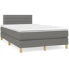 Image de vidaXL Lit boxspring avec matelas gris foncé 120x200 cm Tissu