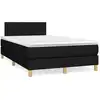Image de vidaXL Lit boxspring avec matelas noir 120x200 cm Tissu