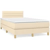 Image de vidaXL Lit Boxspring avec matelas Crème 120x200 cm Tissu