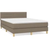 Image de vidaXL Lit boxspring avec matelas Taupe 140x200 cm Tissu