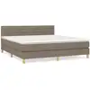 Image de vidaXL Lit boxspring avec matelas Taupe 180x200 cm Tissu