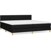 Image de vidaXL Lit boxspring avec matelas noir 200x200 cm tissu