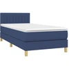 Image de vidaXL Lit boxspring avec matelas bleu 80x200 cm Tissu