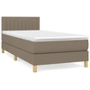 Image de vidaXL Lit boxspring avec matelas Taupe 90x190 cm Tissu