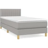 Image de vidaXL Lit boxspring avec matelas gris clair 100x200 cm Tissu