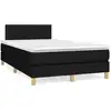 Image de vidaXL Lit boxspring avec matelas noir 120x200 cm Tissu