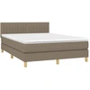 Image de vidaXL Lit boxspring avec matelas Taupe 140x190 cm Tissu