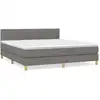 Image de vidaXL Lit boxspring avec matelas gris foncé 160x200 cm Tissu