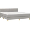 Image de vidaXL Lit boxspring avec matelas gris clair 180x200 cm Tissu