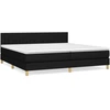 Image de vidaXL Lit boxspring avec matelas noir 200x200 cm tissu