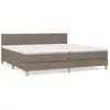 Image de vidaXL Lit boxspring avec matelas Taupe 200x200 cm Tissu