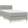 Image de vidaXL Lit boxspring avec matelas gris clair 80x200 cm Tissu