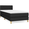 Image de vidaXL Lit boxspring avec matelas noir 80x200 cm tissu