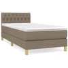 Image de vidaXL Lit Boxspring avec matelas Taupe 80x200 cm Tissu