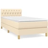 Image de vidaXL Lit boxspring avec matelas Crème 80x200 cm Tissu