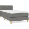 Image de vidaXL Lit boxspring avec matelas gris foncé 90x190 cm Tissu