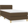 Image de vidaXL Lit boxspring avec matelas brun foncé 90x190 cm Tissu