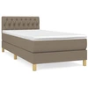 Image de vidaXL Lit boxspring avec matelas Taupe 100x200 cm Tissu