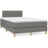 Image de vidaXL Lit boxspring avec matelas gris foncé 120x200 cm Tissu