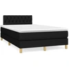 Image de vidaXL Lit boxspring avec matelas noir 120x200 cm Tissu
