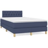 Image de vidaXL Lit boxspring avec matelas bleu 120x200 cm Tissu