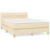 Image de vidaXL Lit boxspring avec matelas Crème 140x190 cm Tissu