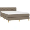 Image de vidaXL Lit boxspring avec matelas Taupe 140x200 cm Tissu