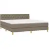 Image de vidaXL Lit boxspring avec matelas Taupe 160x200 cm Tissu