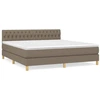 Image de vidaXL Lit boxspring avec matelas Taupe 180x200 cm Tissu