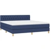 Image de vidaXL Lit boxspring avec matelas bleu 180x200 cm Tissu