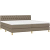 Image de vidaXL Lit boxspring avec matelas Taupe 200x200 cm Tissu