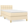 Image de vidaXL Lit boxspring avec matelas Crème 80x200 cm Tissu