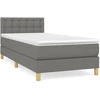 Image de vidaXL Lit boxspring avec matelas gris foncé 90x190 cm Tissu