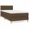 Image de vidaXL Lit boxspring avec matelas brun foncé 90x190 cm Tissu