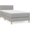 Image de vidaXL Lit boxspring avec matelas gris clair 100x200 cm Tissu